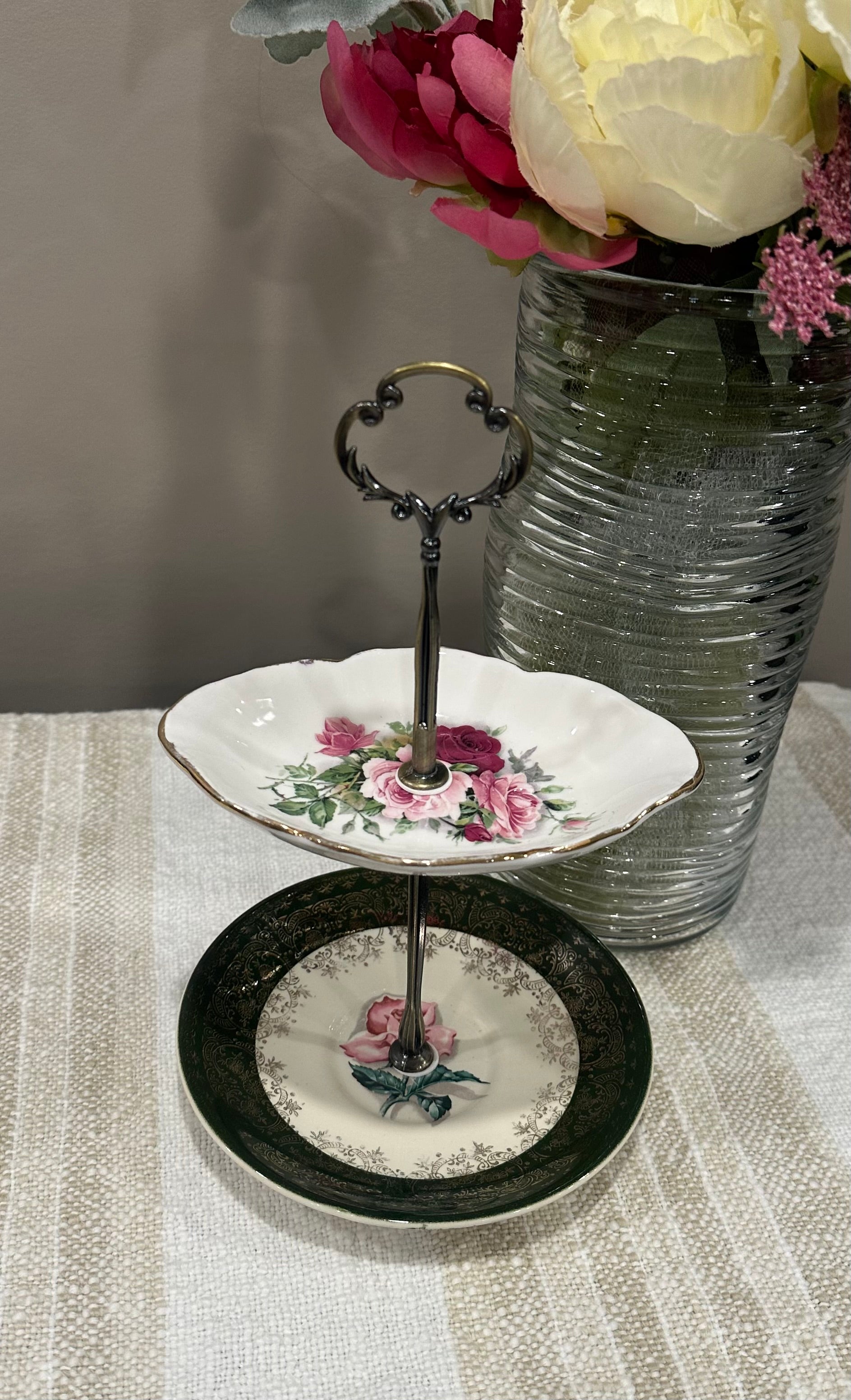 Vintage Two-Tier Plate Stand