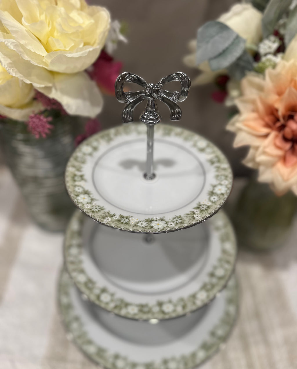Vintage Three-Tier Plate Stand