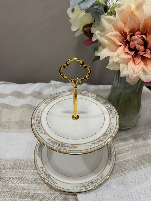 Vintage China Two-Tier Plate Stand