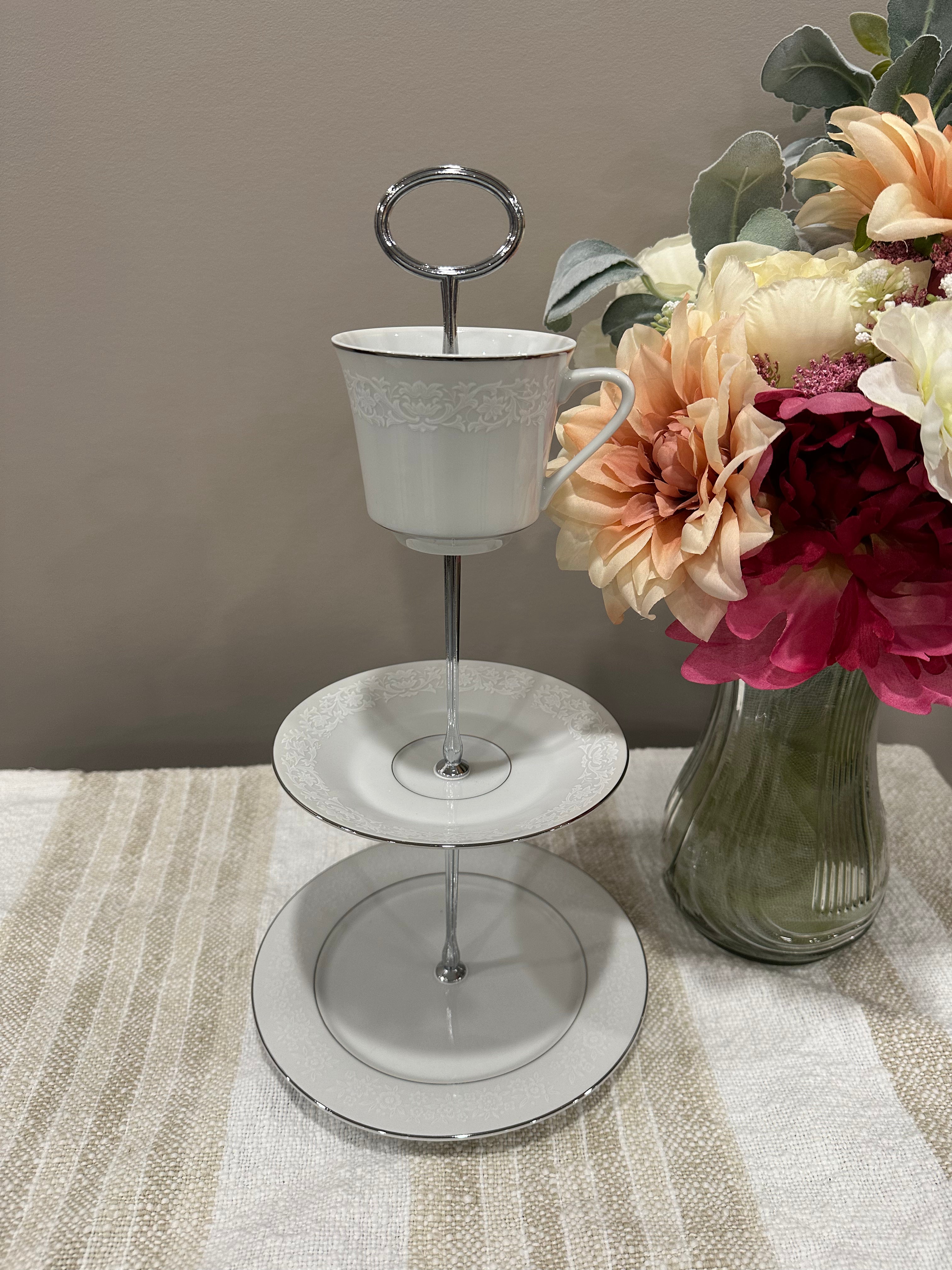 Vintage Three-Tier Plate Stand