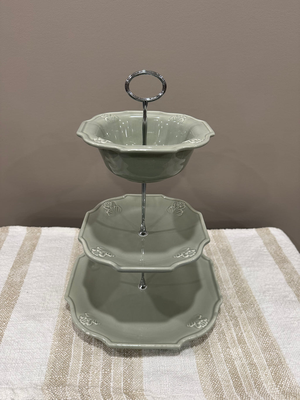 Vintage Three-Tier Plate Stand