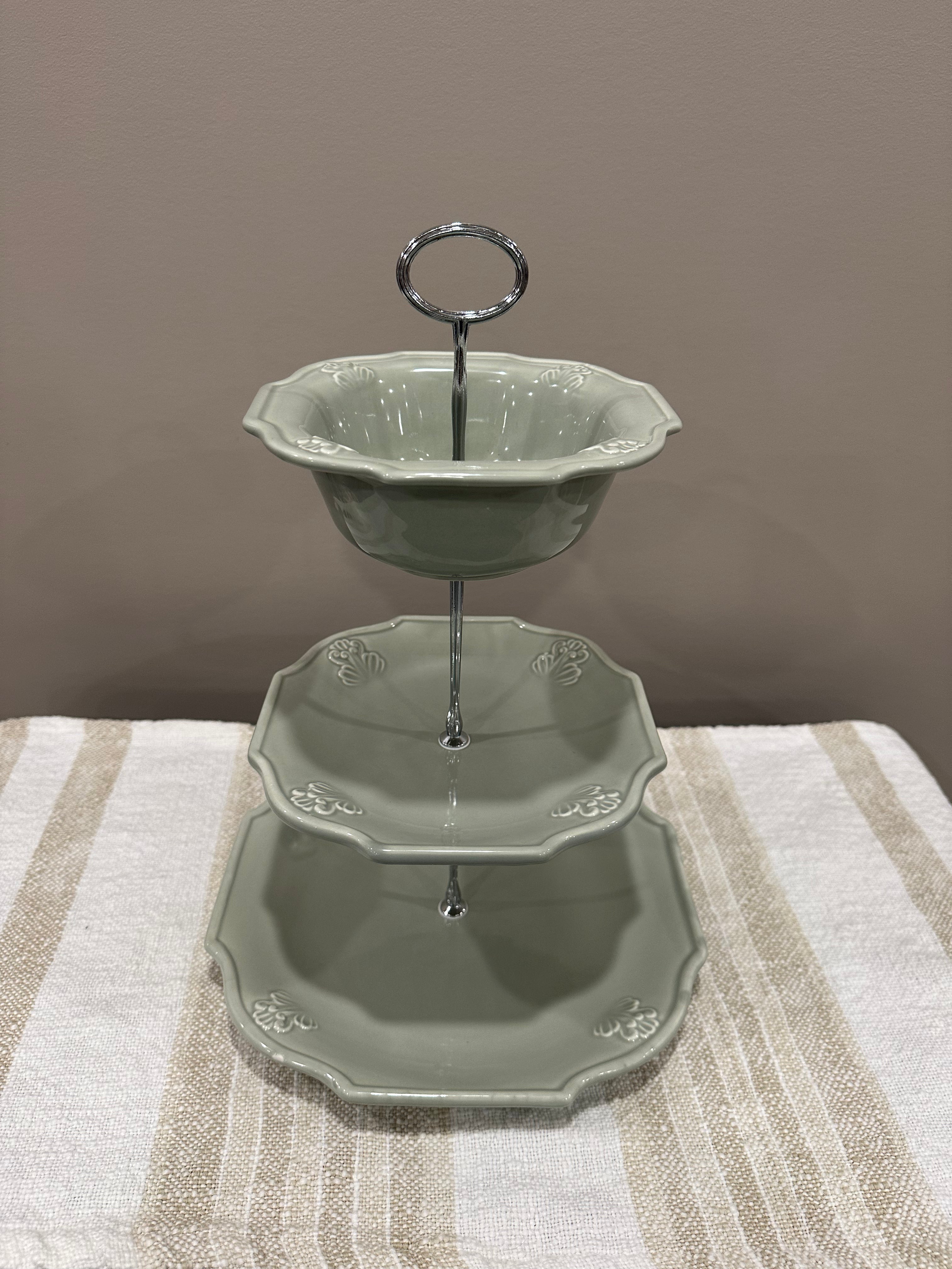 Vintage Three-Tier Plate Stand