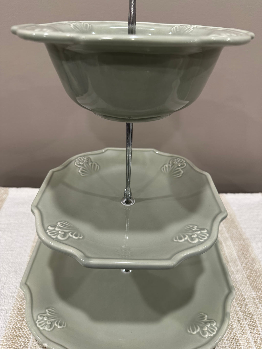 Vintage Three-Tier Plate Stand
